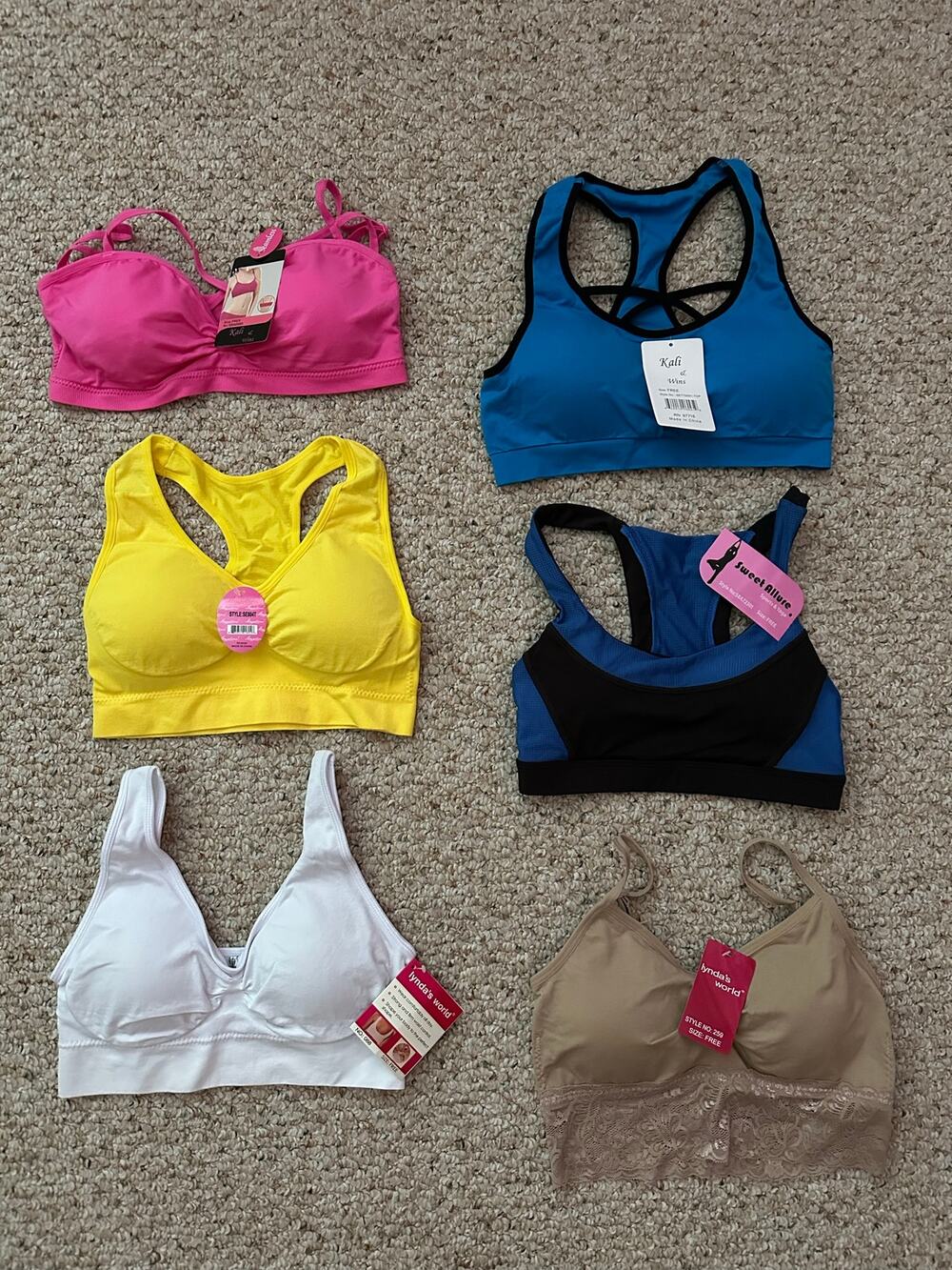 *NWT* Lot of 6 Sport and Comfort Bras